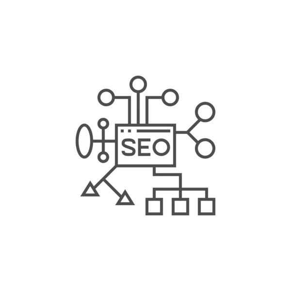 Icono de línea de planificación SEO — Vector de stock