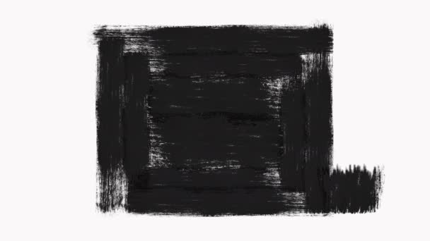 Frame - Abstract Paint Brush Strokes Transition Reveal with Alpha Channel — Stock Video