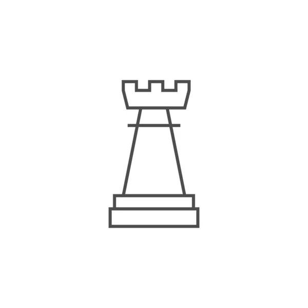 Chess Rook Thin Line Icône vectorielle. — Image vectorielle