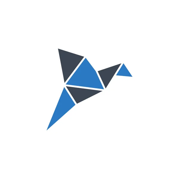 Origami icona del glifo vettoriale correlata all'uccello . — Vettoriale Stock