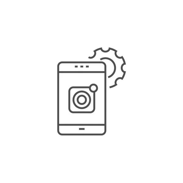 Mobile Apps Development Line Icon — Stock Vector