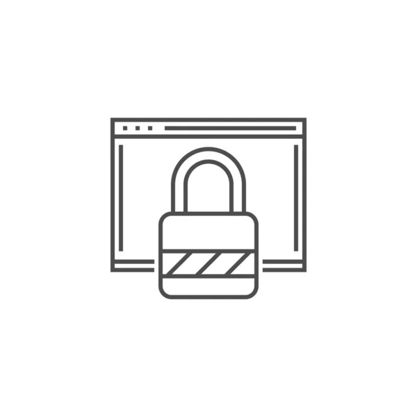 Icône de ligne de sécurité Web — Image vectorielle
