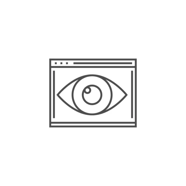 Visiblity Line Icon op het web — Stockvector