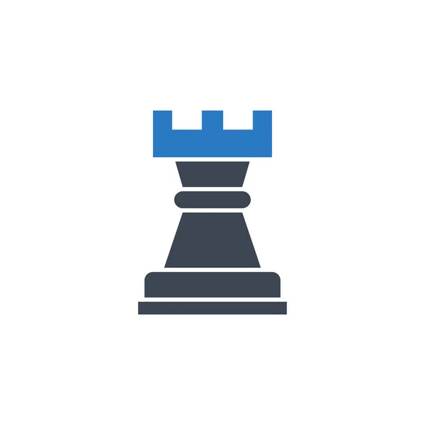 Векторна піктограма гліфів, пов'язана з шаховим туром . — стоковий вектор