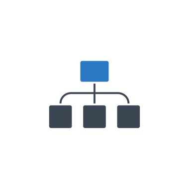 Organizasyon Düz Vektör glifleri simgesi.