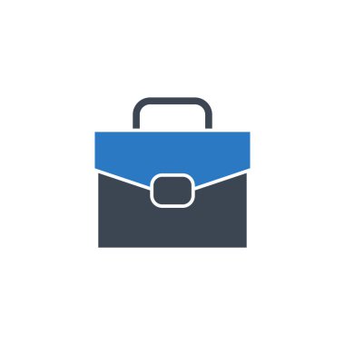 Evrak çantası düz vektör glifiyle ilgili simge.