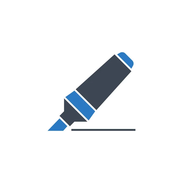 Marqueur stylo vectoriel lié glyphe icône. — Image vectorielle