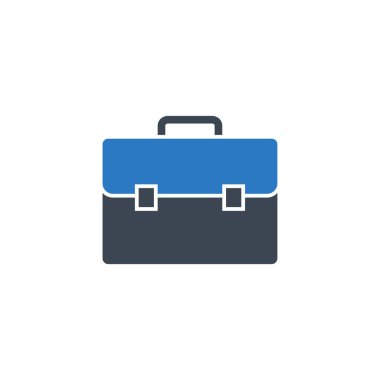 Evrak çantası düz vektör glifiyle ilgili simge.