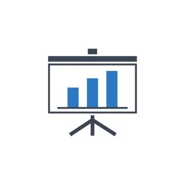 Sunum Bilboard ilgili vektör simgesi.