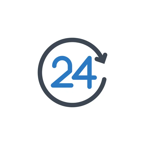 Wsparcie 24 godziny ikona symbol wektorowy pokrewne. — Wektor stockowy