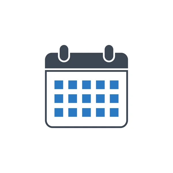 Calendario relacionado icono de glifo vectorial. — Vector de stock