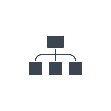 Organizasyon Düz Vektör glifleri simgesi.