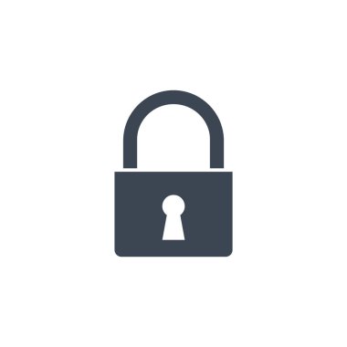 Asma kilit ile ilgili vektör glyph simgesi.