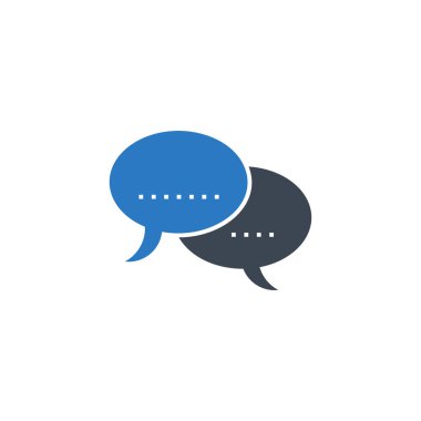 Konuşma Kabarcığı Düz Vektör glifiyle ilgili simge.