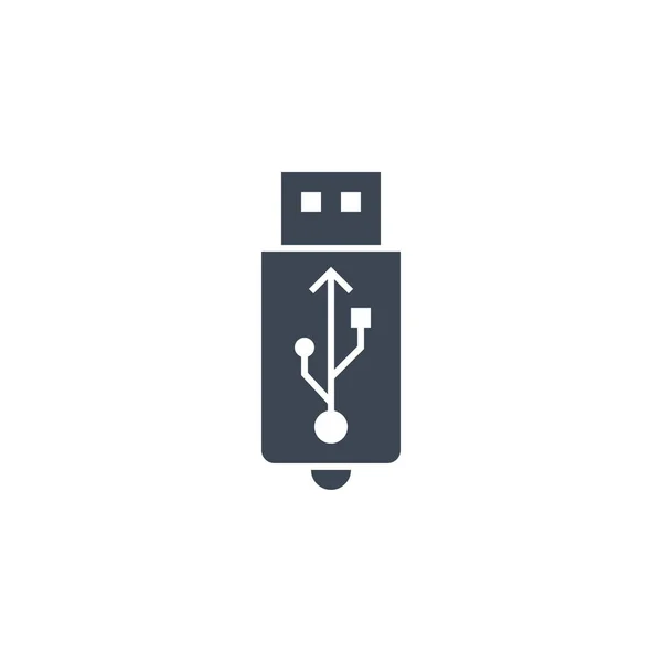 Ícone de glifo vetorial relacionado USB. — Vetor de Stock