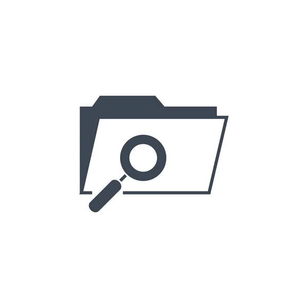 Search Folder related vector glyph icon. — Stock Vector