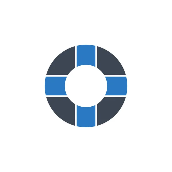 Lifebuoy related vector glyph icon. — Stock Vector