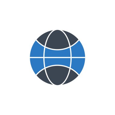Globe Flat ile ilgili vektör glyph simgesi.