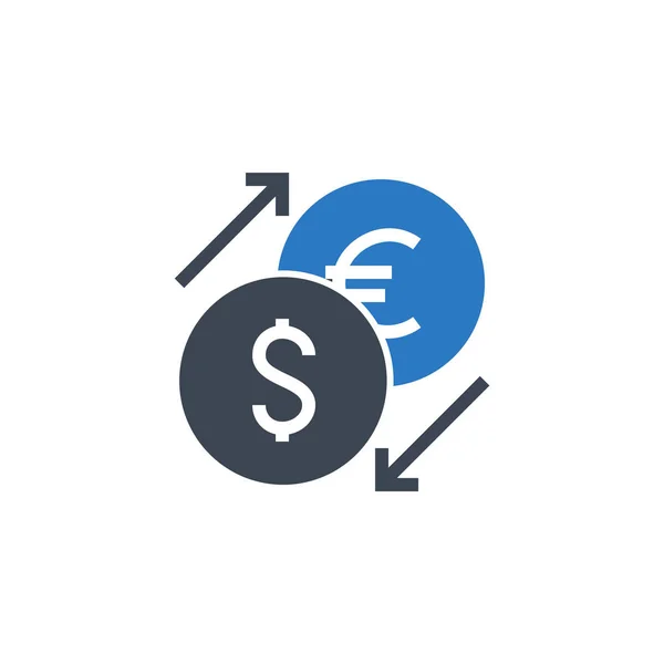 Currency Exchange related vector glyph icon. — Stock Vector