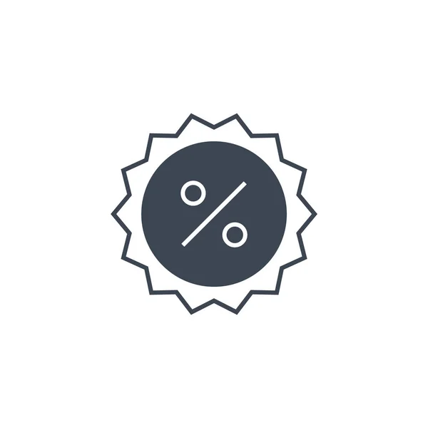 Pourcentage icône de glyphe vectoriel liée au badge. — Image vectorielle