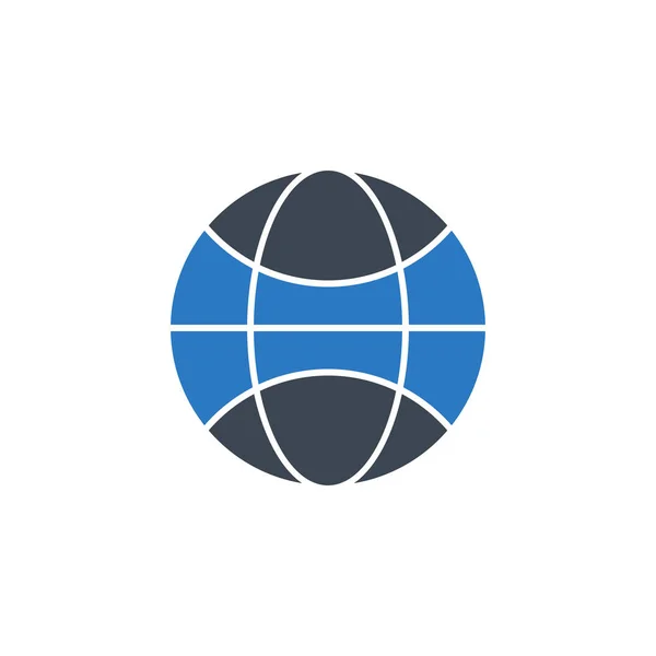 Globe Flat related vector glyph icon. — Stock Vector