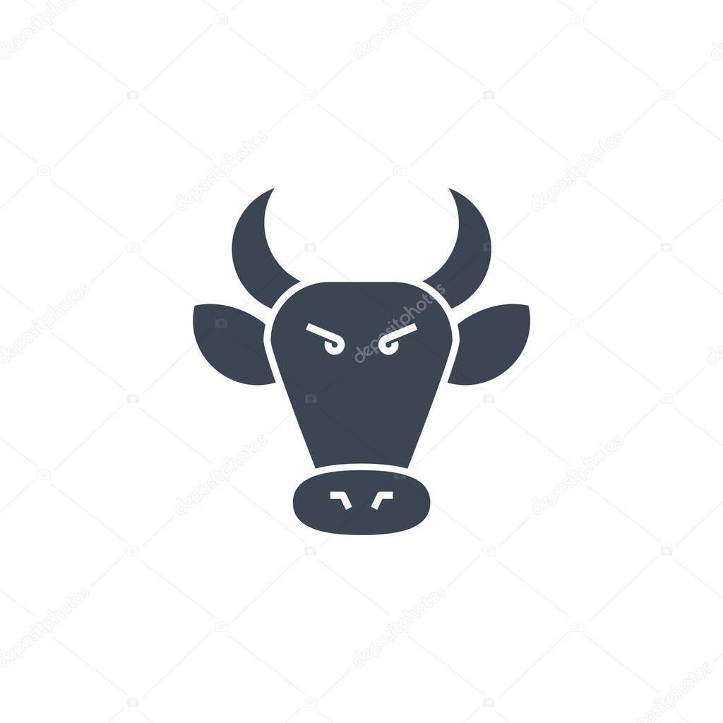 Bull Market related vector glyph icon. Isolated on white background. Vector illustration.