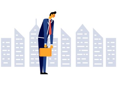 İşadamı üzgün yorgun hayal kırıklığına ofis çalışanı