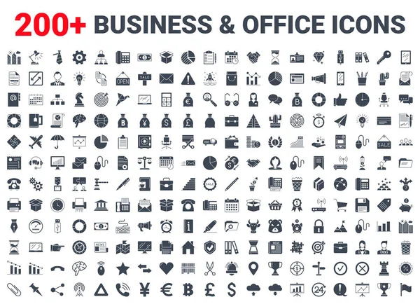 Biznes, Biuro, finanse zestaw ikon. — Wektor stockowy