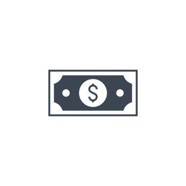 Dolarla ilgili düz vektör simgesi.