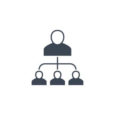 Organizasyon Düz Vektör glifleri simgesi.