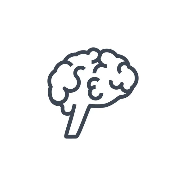 Icona del glifo vettoriale correlata al cervello . — Vettoriale Stock