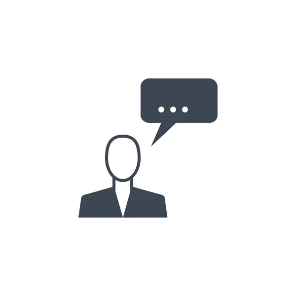 Man Talking gerelateerde vector glyph pictogram. — Stockvector