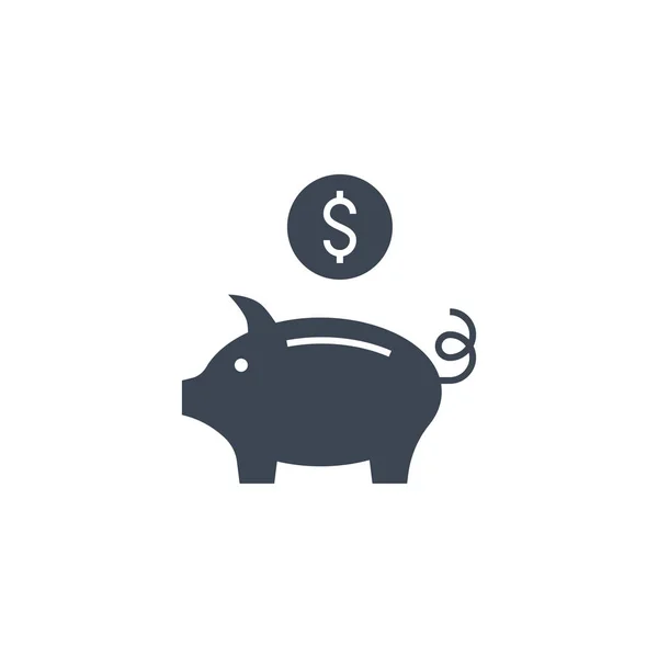 Piggy Bank related vector glyph icon. — Stock Vector