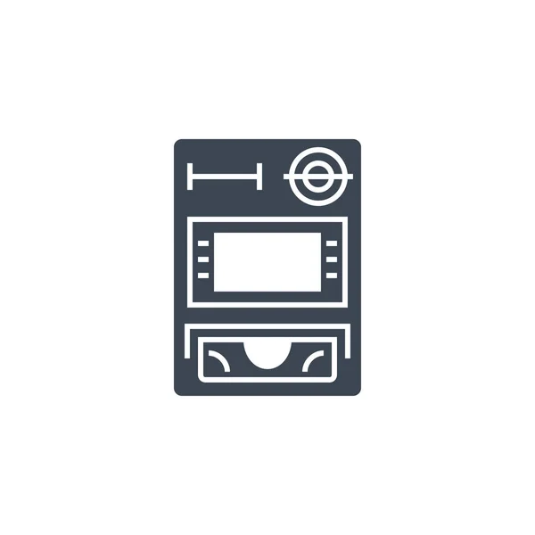 ATM related vector glyph icon. — Stock Vector