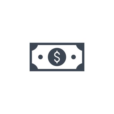 Dolarla ilgili düz vektör simgesi.