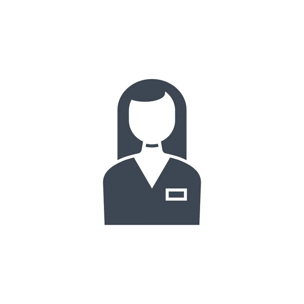 Employé Femme liée vecteur glyphe icône. — Image vectorielle