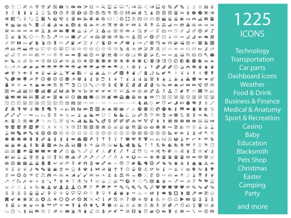 1225 vektör simgeleri kümesi