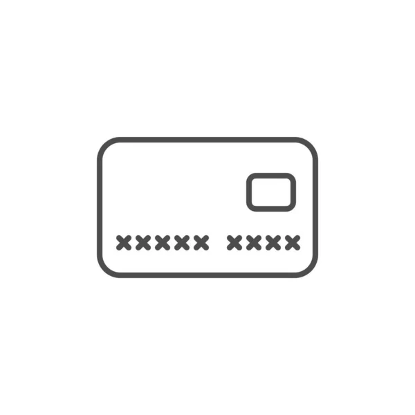Kreditkarten-bezogene Vektor-Thin-Line-Symbol. — Stockvektor