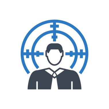 Hedef Seyirci Vektör Kabartma Simgesi