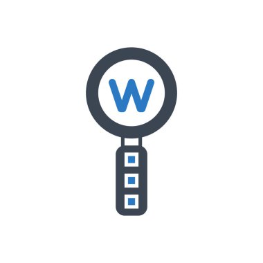 Anahtar kelime Araştırma Vektörü Glyph Simgesi