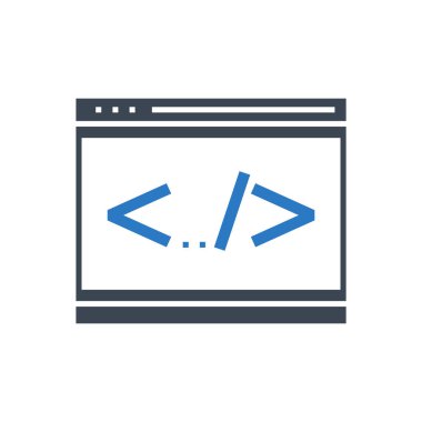 Kodlama Satırı Vektörü Kabartma Simgesi