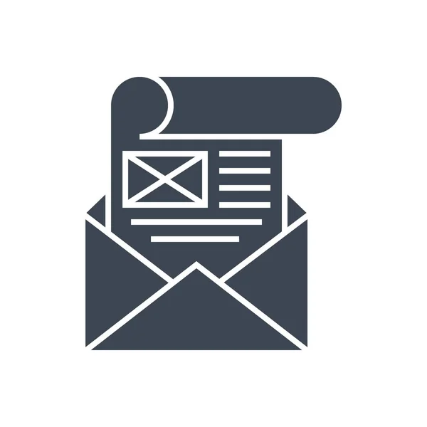 Mailing Vector Glyph Icon — Stock Vector