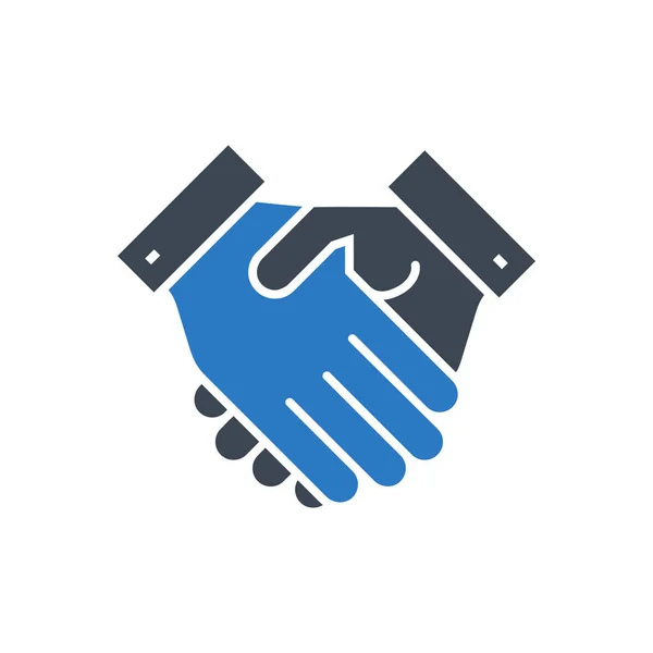 Handshake Vector Glyph Icon — Stockvektor