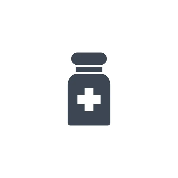 Pills Tube related vector glyph icon. — Stock Vector