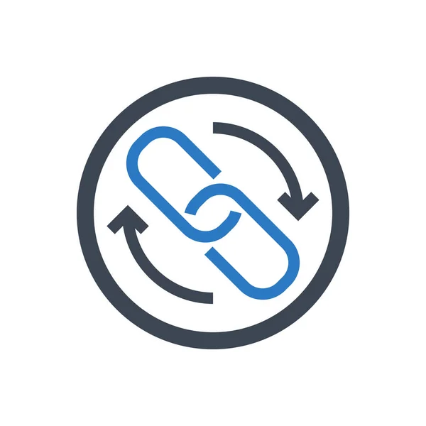 Backlinks Lijn Vector Glyph Icon — Stockvector