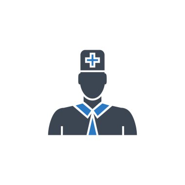 Doktor bağlantılı vektör simgesi.