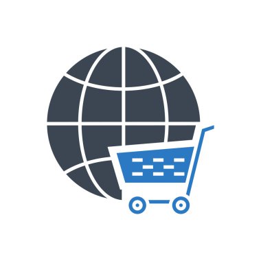 E-ticaret Çözüm Vektörü Glyph Simgesi