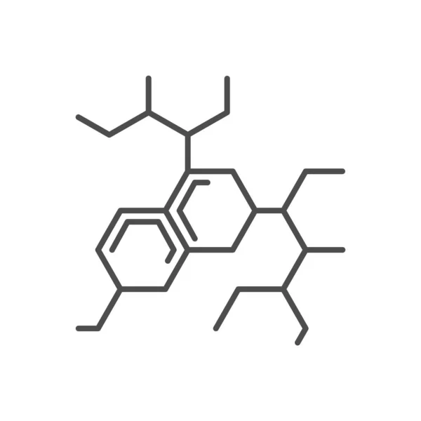 Molécula relacionado vetor ícone de linha fina. — Vetor de Stock