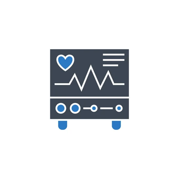Electrocardiogram related vector glyph icon. — Stock Vector