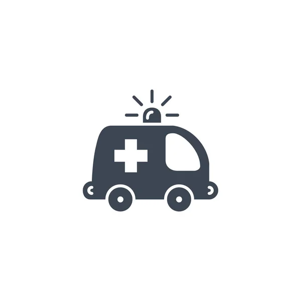 Ambulancia icono de glifo vectorial relacionado con coches. — Archivo Imágenes Vectoriales
